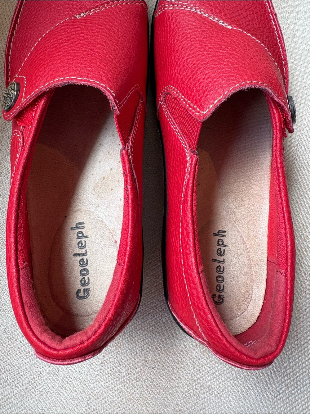 Geoleleph Red Comfort Loafers Women’s Size 7.5 Slip-On Walking Shoes - Picture 6 of 13